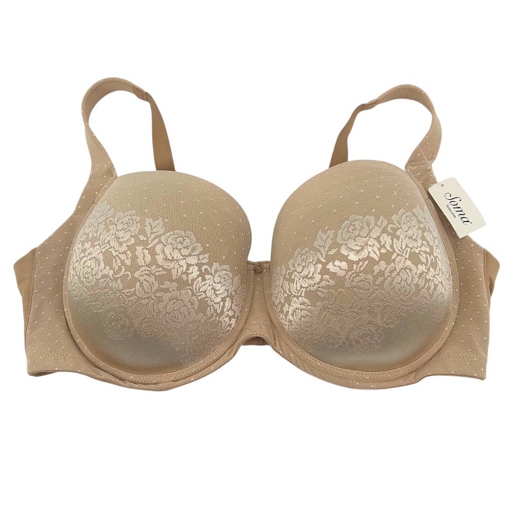 NWT Soma Stunning Support Full Coverage Bra in Light Nude Size 42DDD NEW